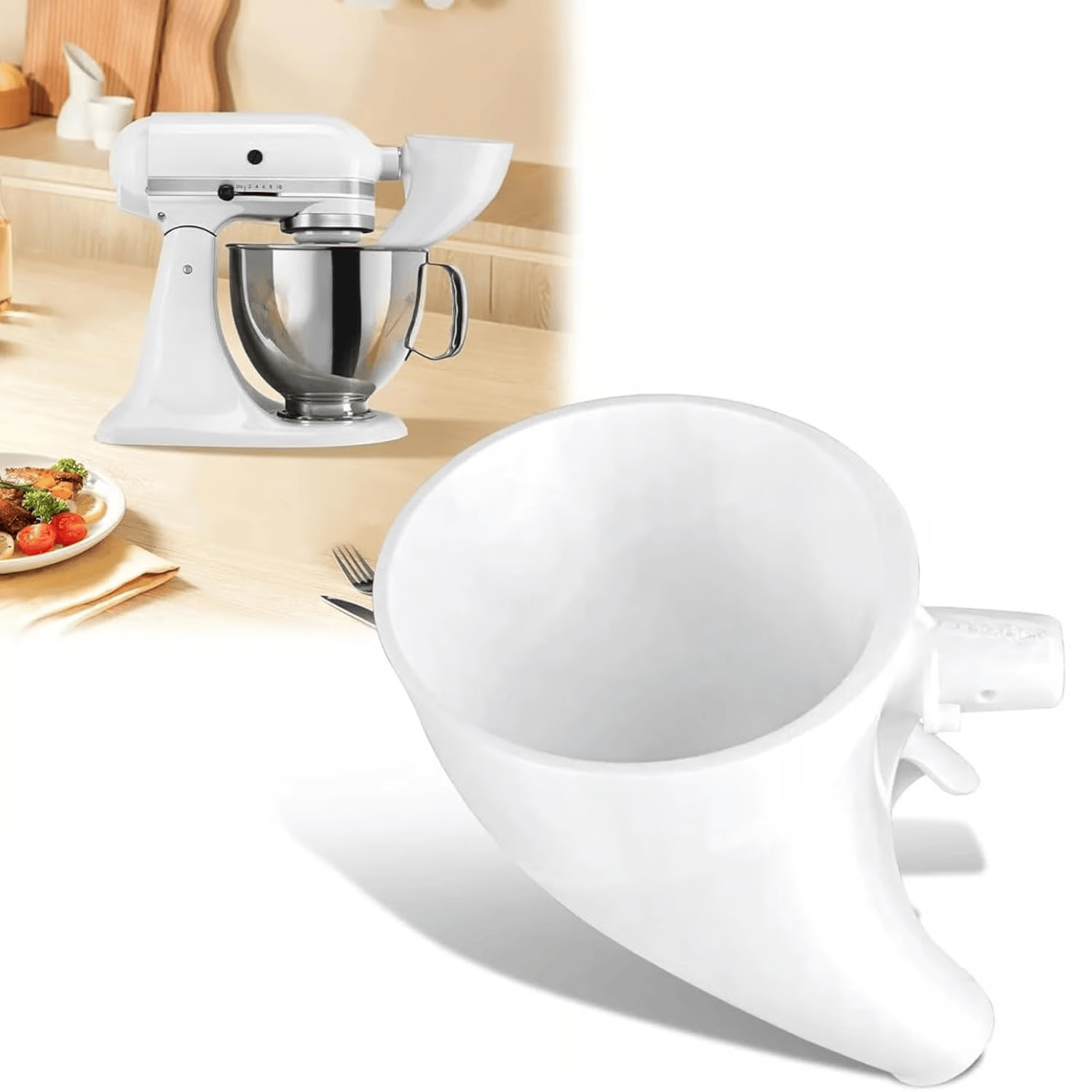 🔥SISTA DAGEN 50% RABATT - ✨Mjöltratt för Kitchen Aid Köksassistent
