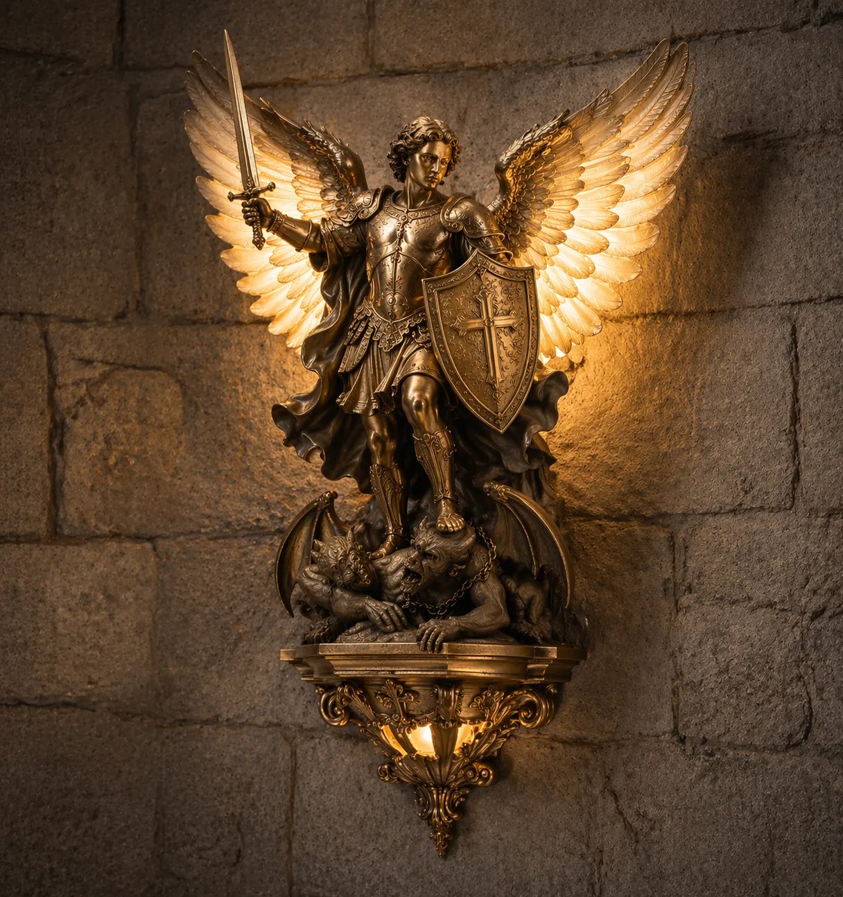 CelestialGuard – Ärkeängeln Michael LED-vägglampa