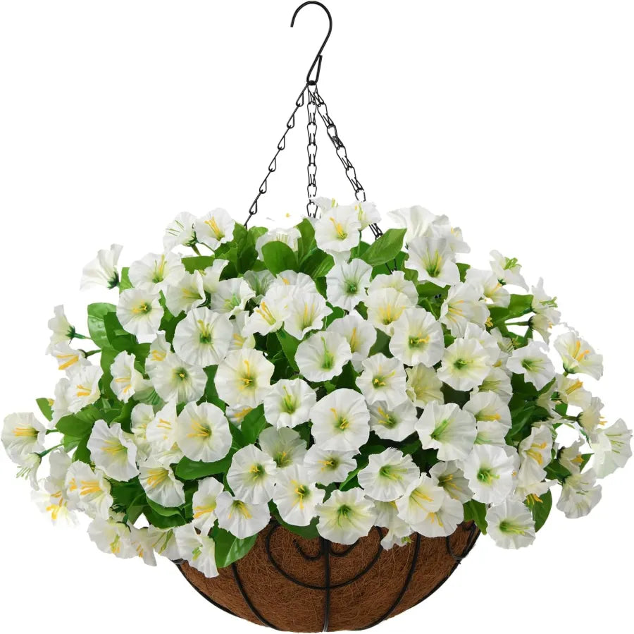 FloraVista - Livfulla konstgjorda hängande växter Blommor Korg