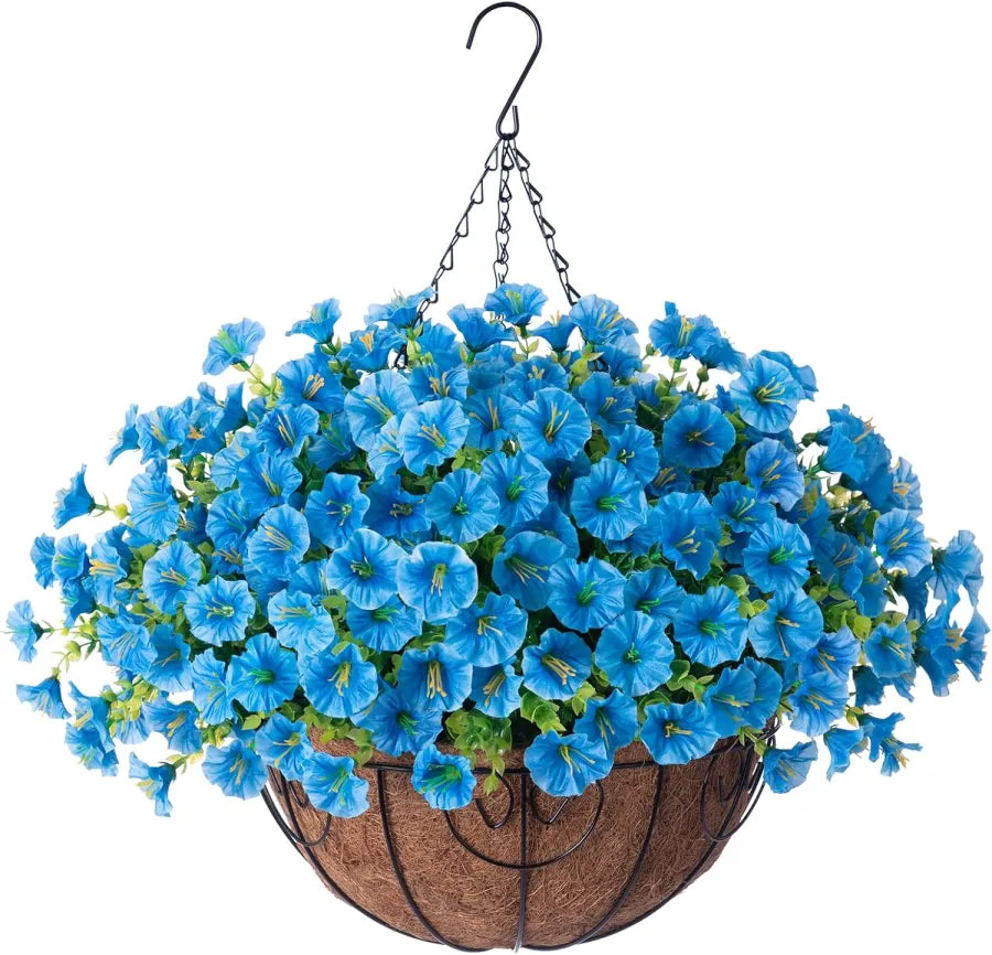 FloraVista - Livfulla konstgjorda hängande växter Blommor Korg