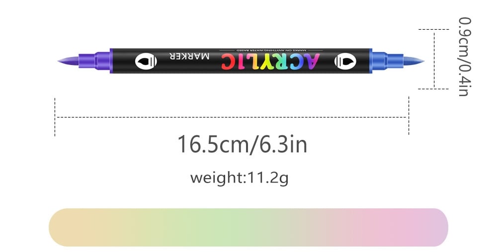 ColorCraft - Akrylpenna med dubbla spetsar för precisionskonst