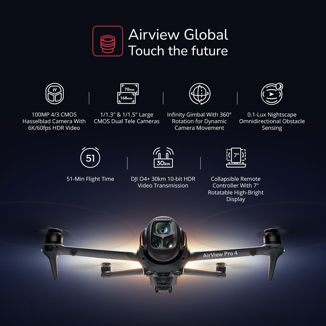 Nästa generations AirView Pro 4: Drönare med trippelkamera för nybörjare och proffsiga foton